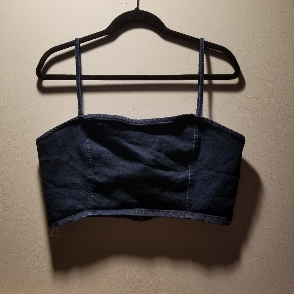 👙Retrorod denim crop tank with back zip